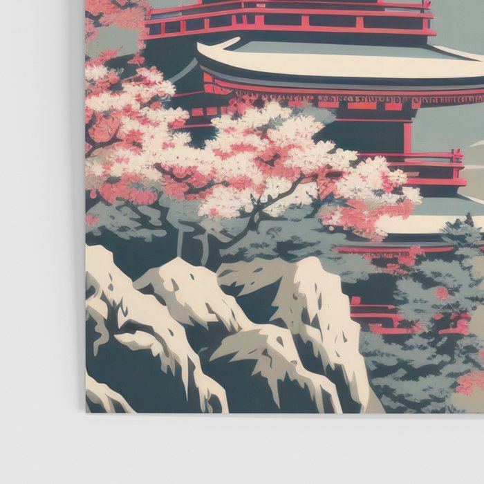 Cherry Blossom Fuji Shrine Poster Gallery Image 3