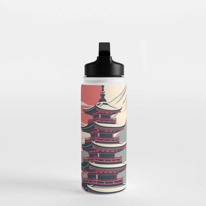 Cherry Blossom Fuji Shrine Water Bottle Gallery Image 3