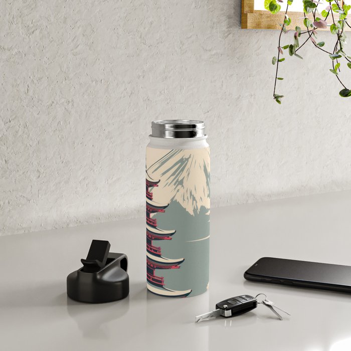 Cherry Blossom Fuji Shrine Water Bottle Gallery Image 4