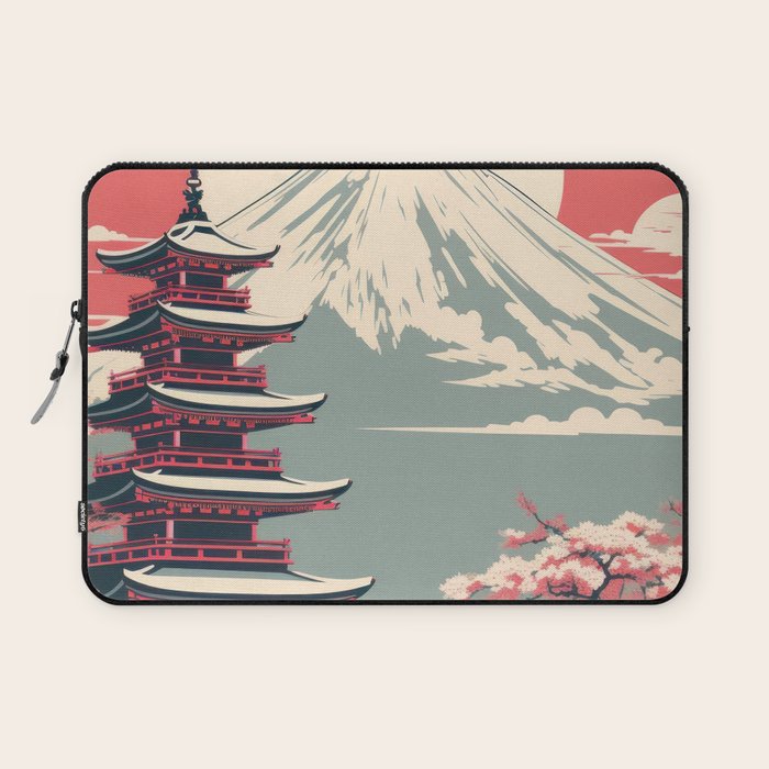 Cherry Blossom Fuji Shrine Laptop Sleeve Gallery Image 1