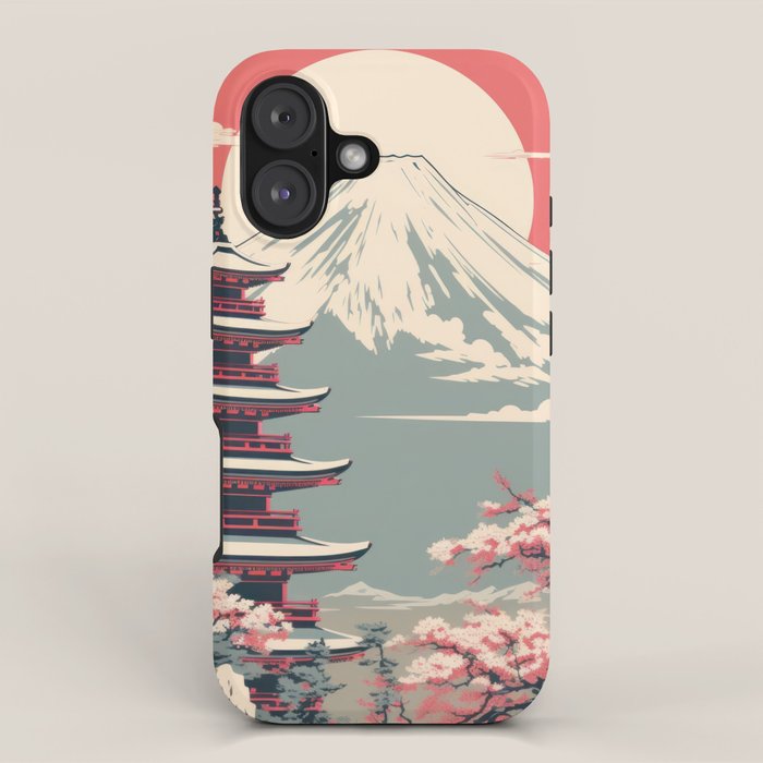 Cherry Blossom Fuji Shrine iPhone Case Gallery Image 1