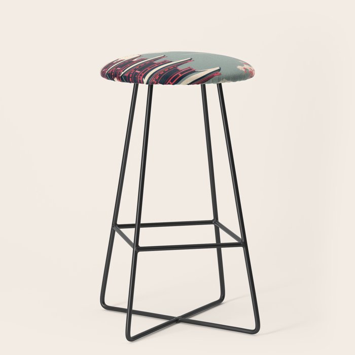Cherry Blossom Fuji Shrine Stool Gallery Image 1