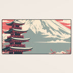 Cherry Blossom Fuji Shrine Desk Mat Gallery Image 3