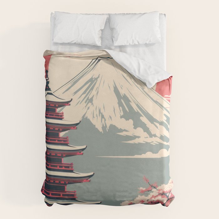 Cherry Blossom Fuji Shrine Duvet Cover Gallery Image 6