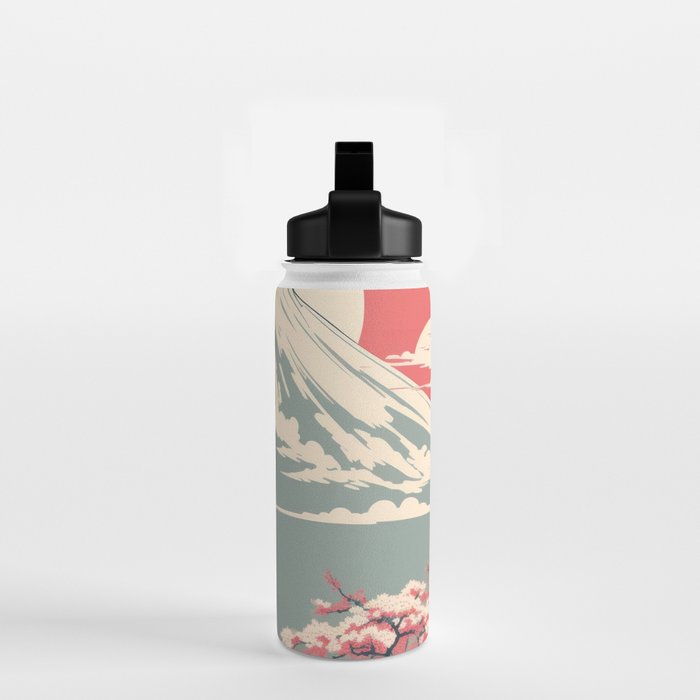 Cherry Blossom Fuji Shrine Water Bottle Gallery Image 2