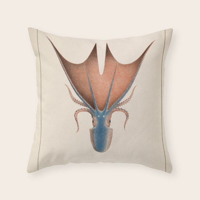Art from "Mollusques Méditeranéens" by Jean Baptiste Vérany, 1851 (Benefitting The Nature Conservancy) Throw Pillow Gallery Image 6