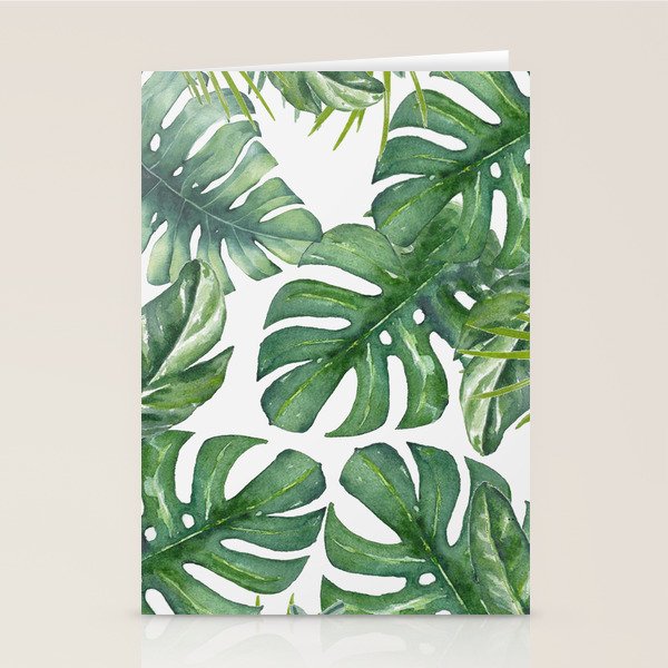 Monstera Leaves Stationery Card Gallery Image 1