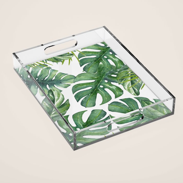 Monstera Leaves Acrylic Tray Gallery Image 1