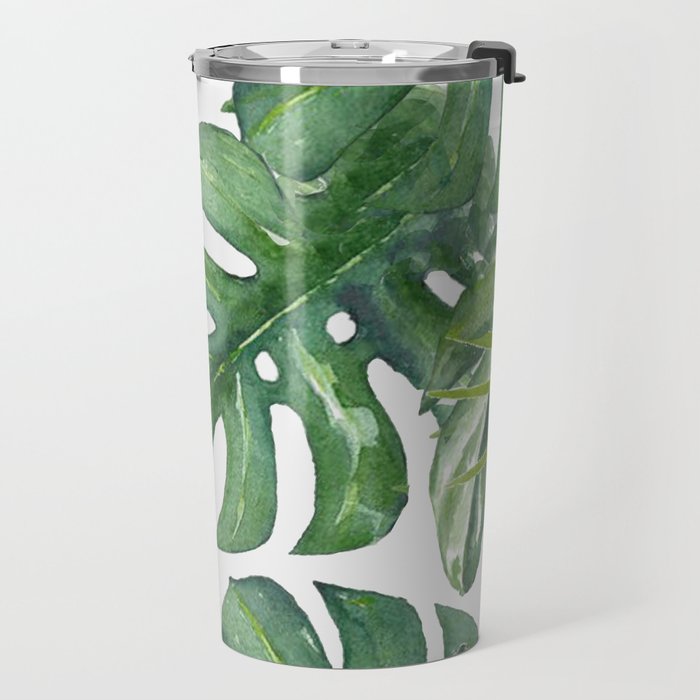 Monstera Leaves Travel Mug Gallery Image 2