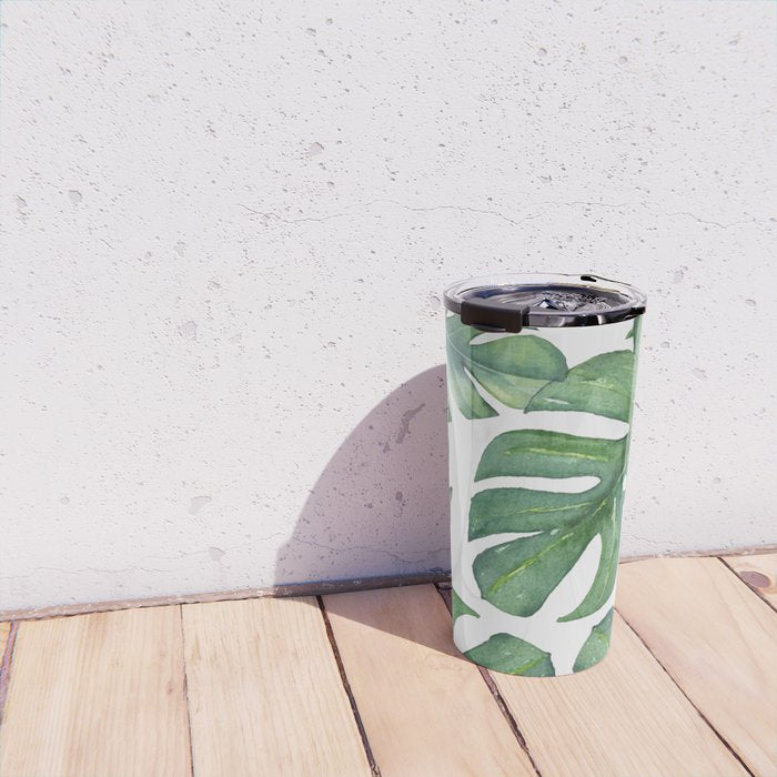 Monstera Leaves Travel Mug Gallery Image 4