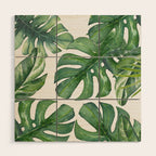 Monstera Leaves Wood Wall Art Gallery Image 1