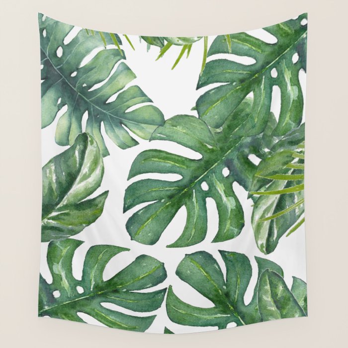 Monstera Leaves Wall Tapestry Gallery Image 4