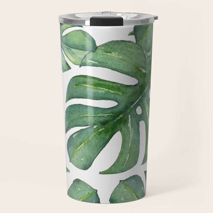 Monstera Leaves Travel Mug Gallery Image 1