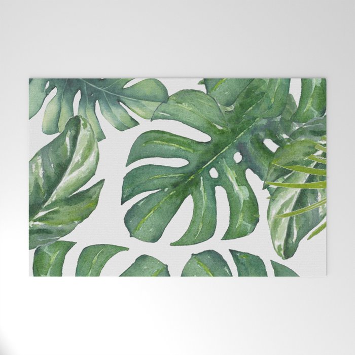 Monstera Leaves Welcome Mat Gallery Image 1