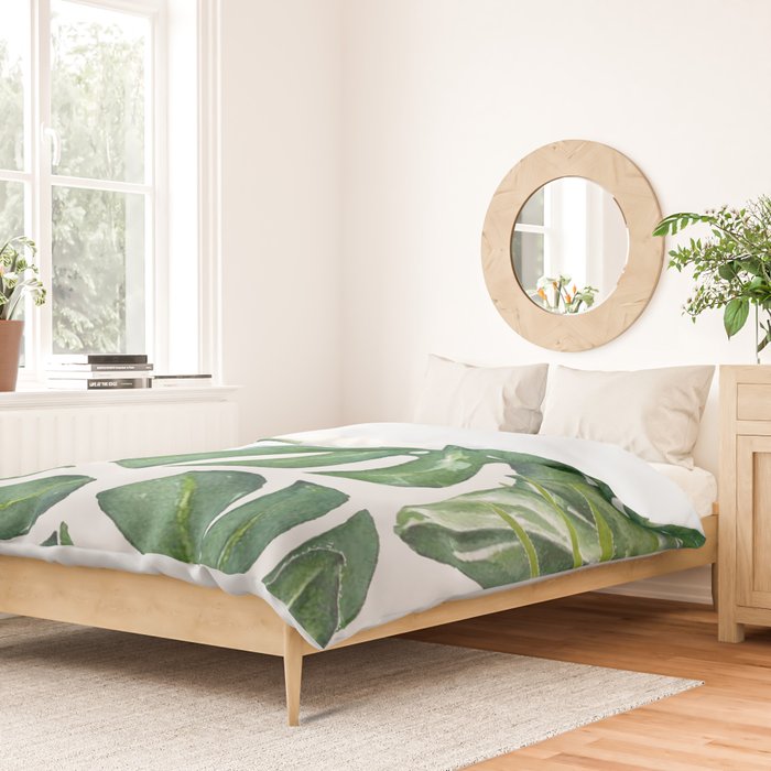 Monstera Leaves Duvet Cover Gallery Image 2