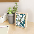 Retro Palm Springs vibes // white background highball sage and pine green palm trees oxford navy blue lines Mini Art Print Gallery Image 2