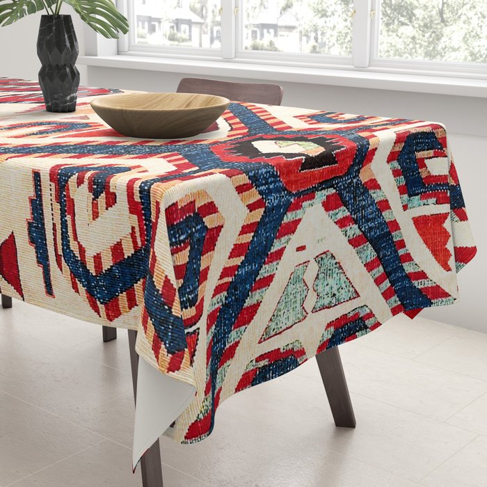 Konya Antique Turkish Kilim Print Tablecloth Gallery Image 3