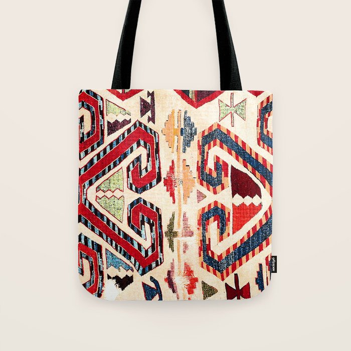 Konya Antique Turkish Kilim Print Tote Bag Gallery Image 1