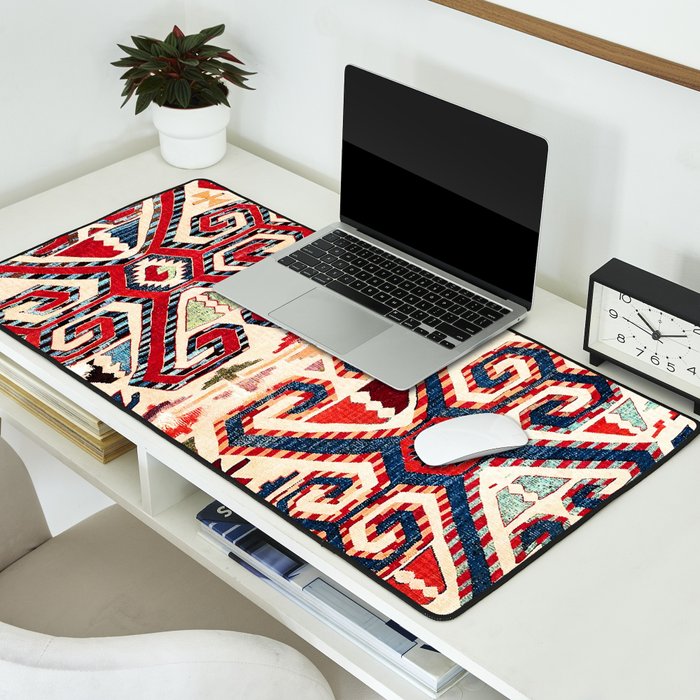 Konya Antique Turkish Kilim Print Desk Mat Gallery Image 2