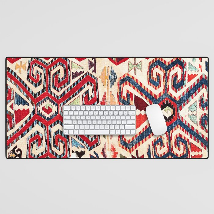 Konya Antique Turkish Kilim Print Desk Mat Gallery Image 1