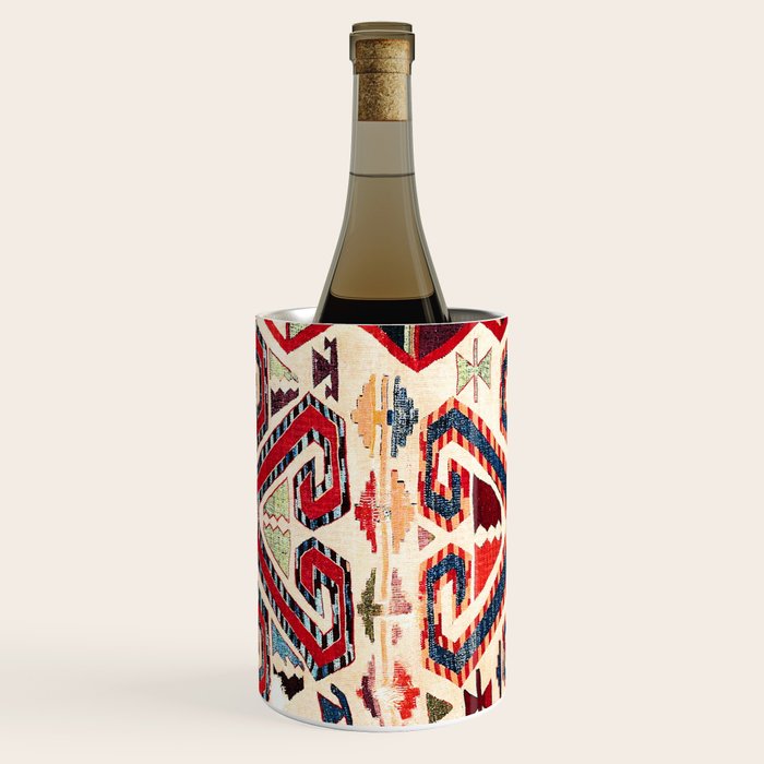 Konya Antique Turkish Kilim Print Wine Chiller Gallery Image 1