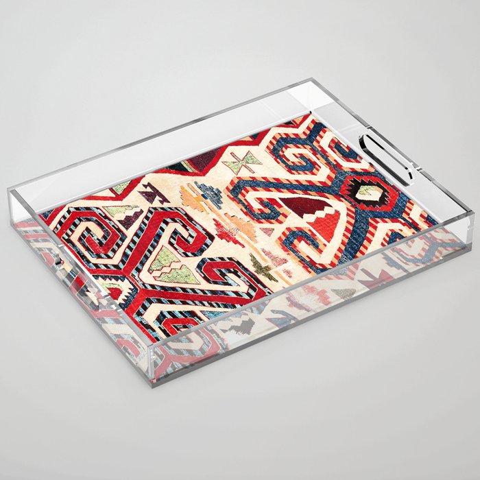 Konya Antique Turkish Kilim Print Acrylic Tray Gallery Image 1