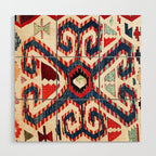 Konya Antique Turkish Kilim Print Wood Wall Art Gallery Image 1