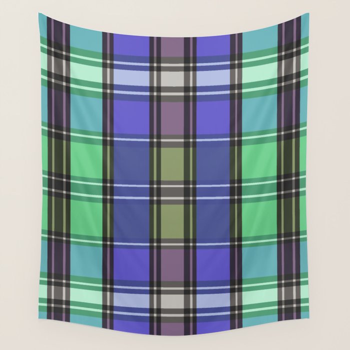 Fusion Colorful Toned Grids B Wall Tapestry Gallery Image 4