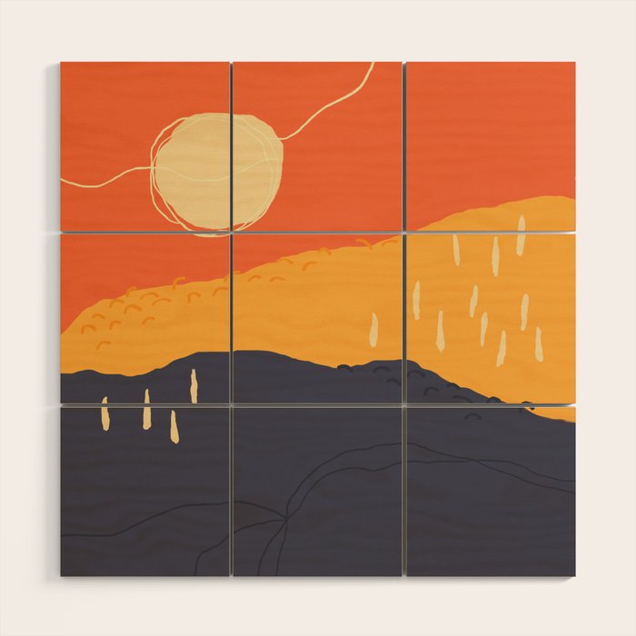 Sunrise Mountain Wood Wall Art Gallery Image 1