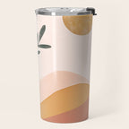 Boho Plant Vase with Moon Abstract Earth Tone Wall Art Travel Mug Gallery Image 2