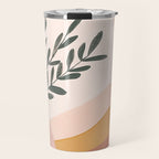 Boho Plant Vase with Moon Abstract Earth Tone Wall Art Travel Mug Gallery Image 1