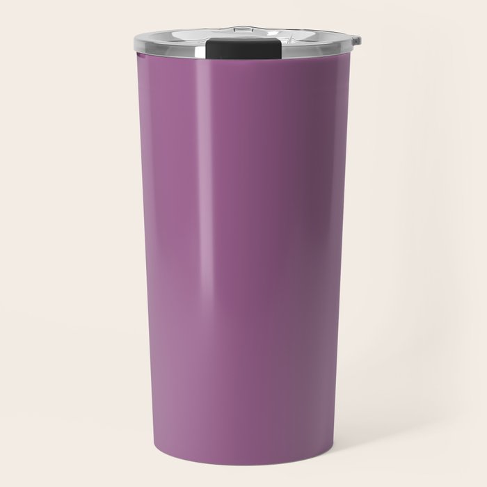 Pastel Mauve Purple Solid Color Travel Mug Gallery Image 1