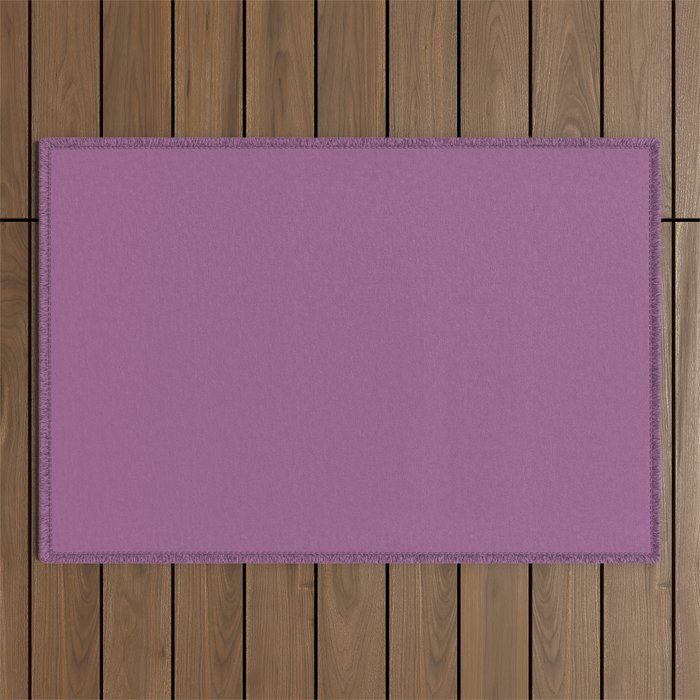 Pastel Mauve Purple Solid Color Outdoor Rug Gallery Image 1