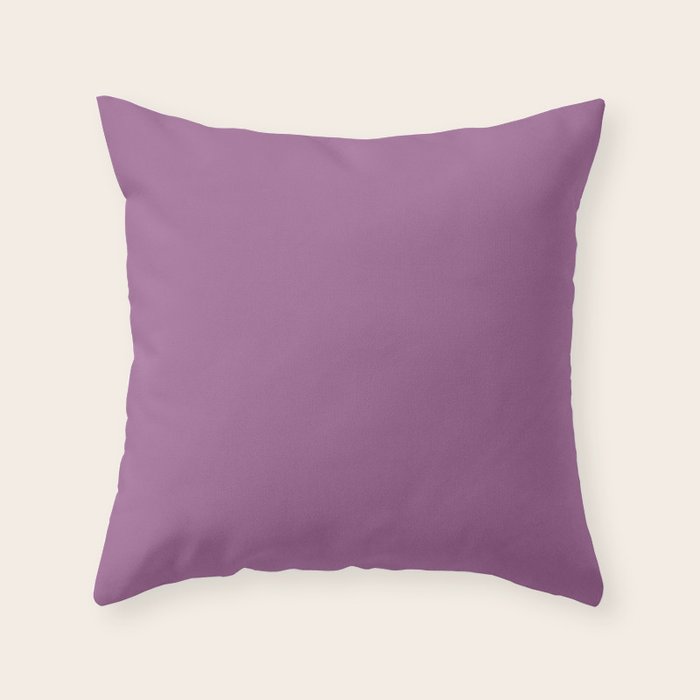 Pastel Mauve Purple Solid Color Throw Pillow Gallery Image 1