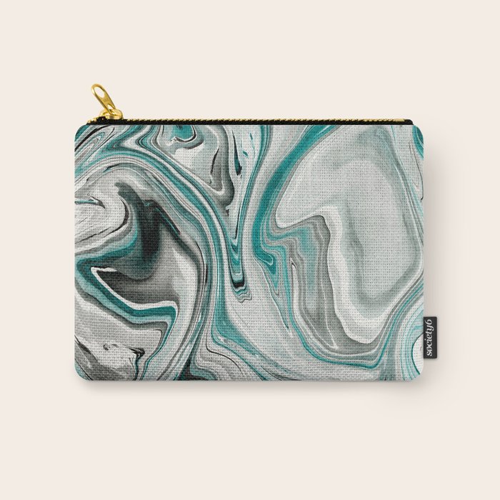 Green Marble Liquid Swirl Green Carry All Pouch Gallery Image 1