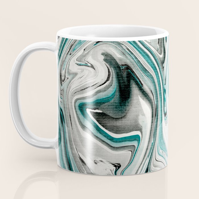 Green Marble Liquid Swirl Green Coffee Mug Gallery Image 3
