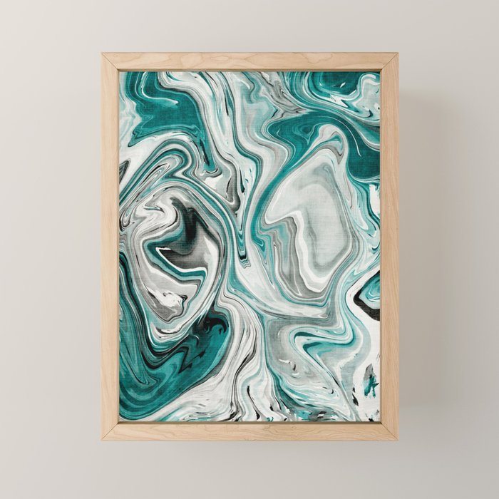 Green Marble Liquid Swirl Green Mini Art Print Gallery Image 1