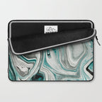 Green Marble Liquid Swirl Green Laptop Sleeve Gallery Image 2