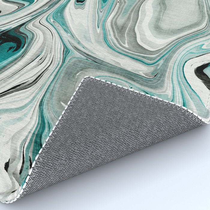 Green Marble Liquid Swirl Green Rug Gallery Image 4