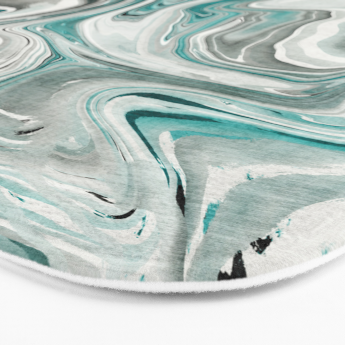 Green Marble Liquid Swirl Green Bath Mat Gallery Image 3