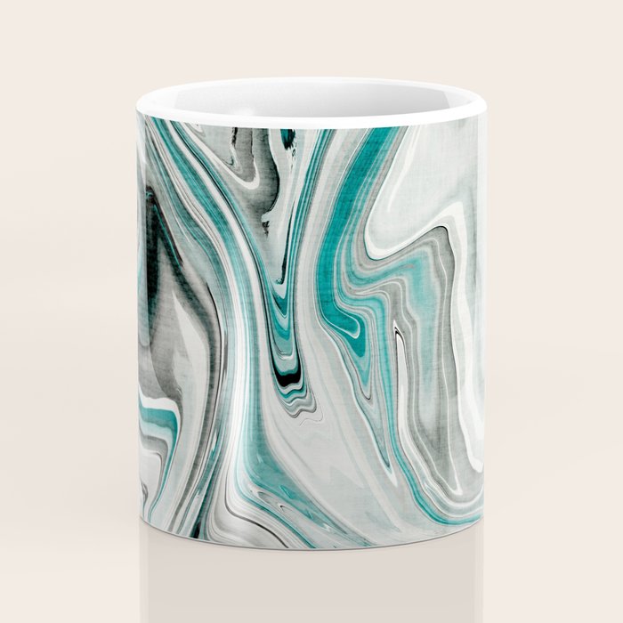 Green Marble Liquid Swirl Green Coffee Mug Gallery Image 4