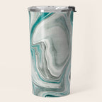 Green Marble Liquid Swirl Green Travel Mug Gallery Image 2