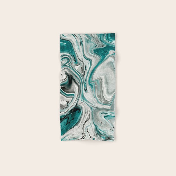 Green Marble Liquid Swirl Green Bath Towel Gallery Image 1