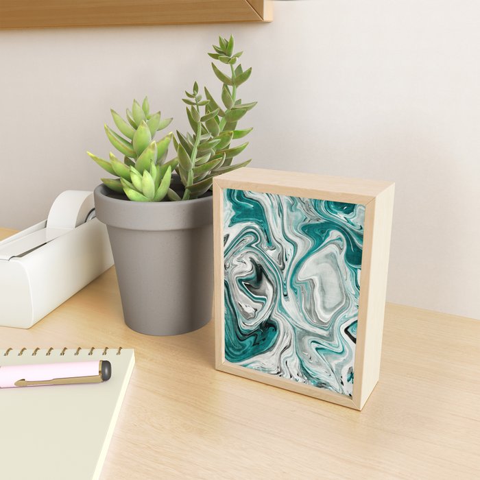 Green Marble Liquid Swirl Green Mini Art Print Gallery Image 2