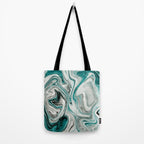Green Marble Liquid Swirl Green Tote Bag Gallery Image 2