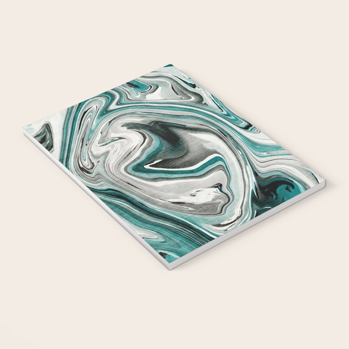 Green Marble Liquid Swirl Green Notebook Gallery Image 3