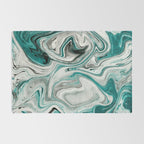Green Marble Liquid Swirl Green Rug Gallery Image 2