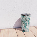 Green Marble Liquid Swirl Green Travel Mug Gallery Image 4