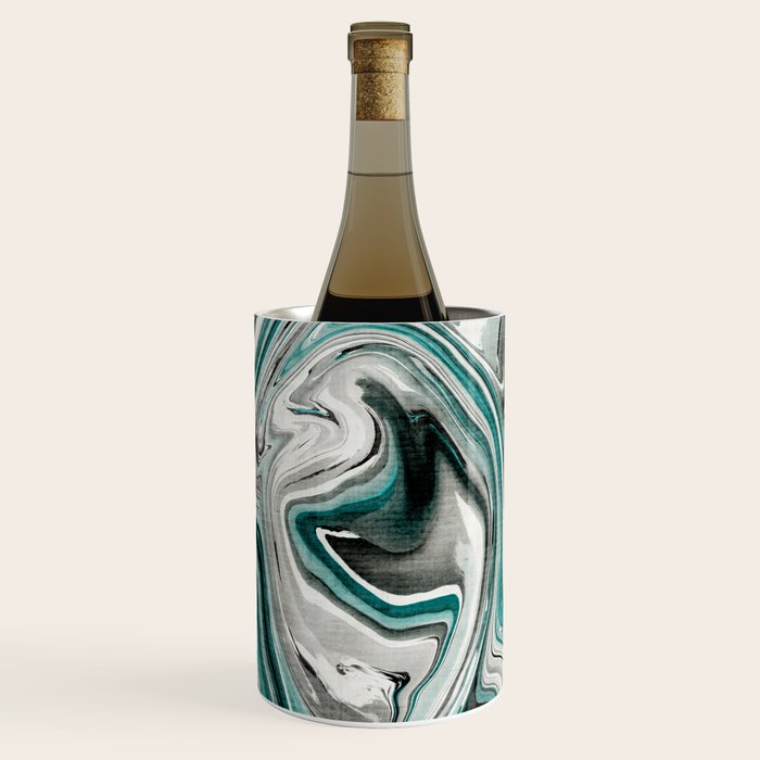Green Marble Liquid Swirl Green Wine Chiller Gallery Image 2