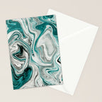 Green Marble Liquid Swirl Green Stationery Card Gallery Image 2